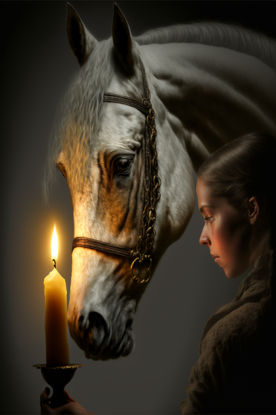 Le cheval et la femme à la chandelle